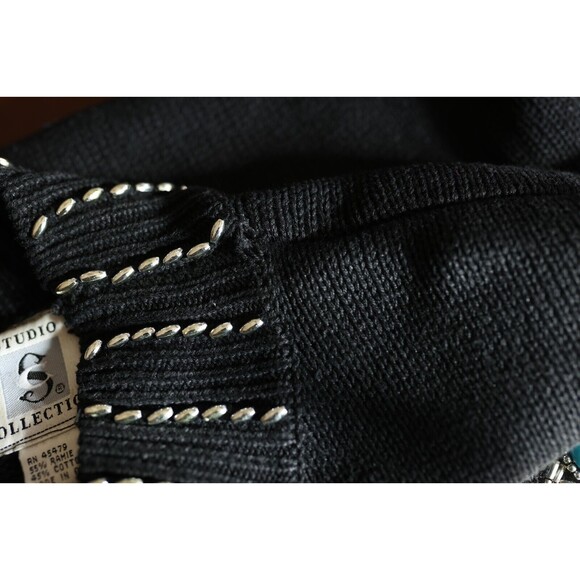 Vintage Studio C Collection Women's Southwestern Jeweled Mock Neck Sweater M - Picture 6 of 16